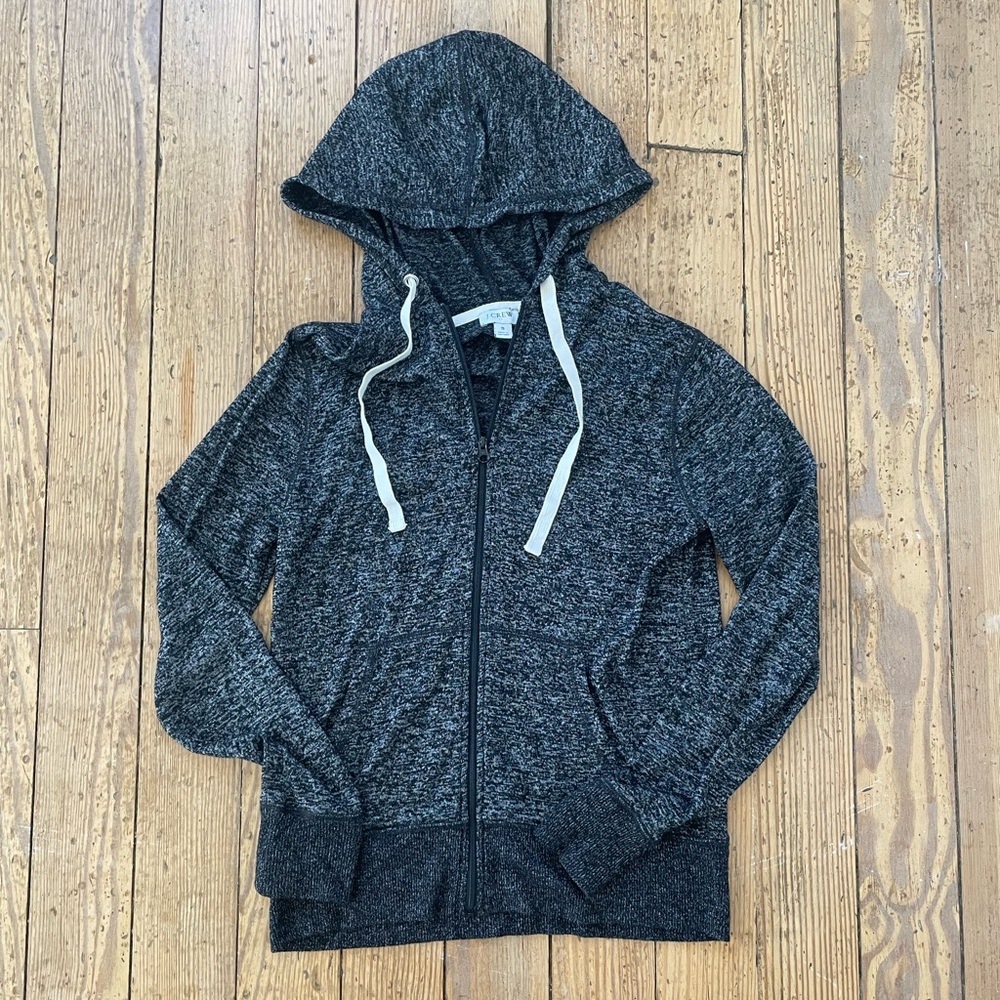 J. Crew Factory Marled Charcoal Gray Women's Full Zip Hoodie